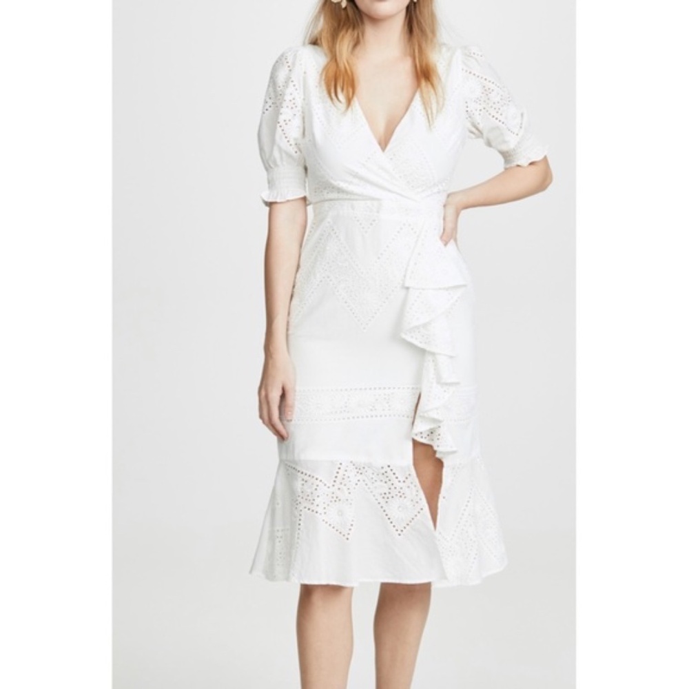 Yumi Kim White Eyelet Midi Dress